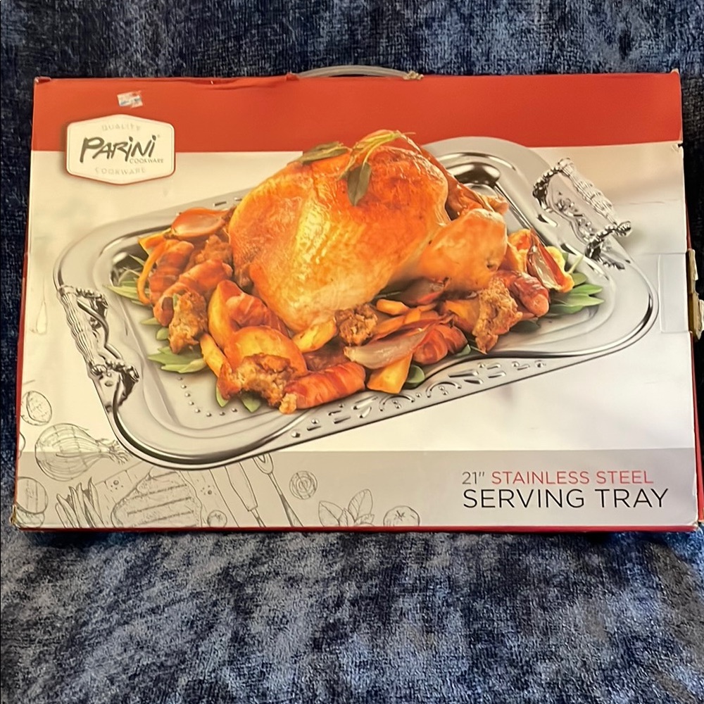 NIB PARINI Stainless Steel Serving Tray